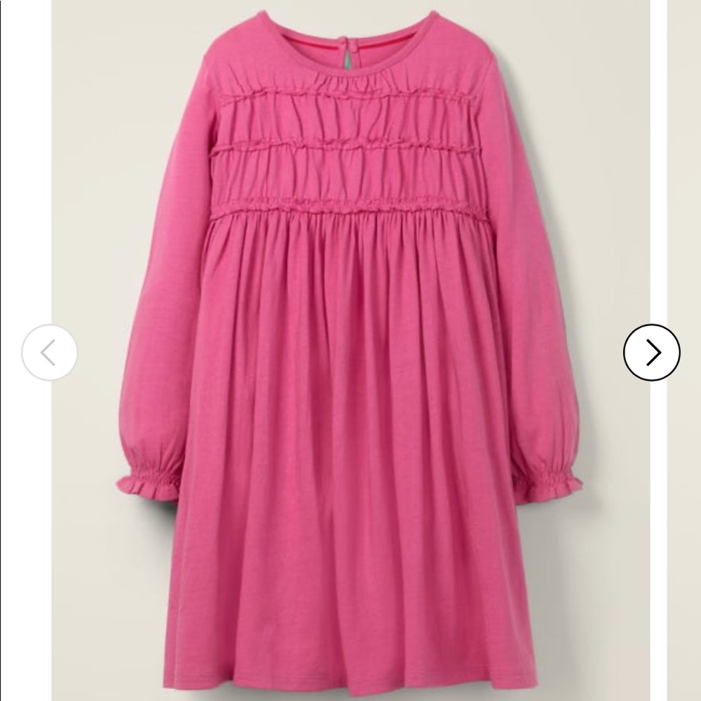 NWT Mini Boden pink ruffle dress
